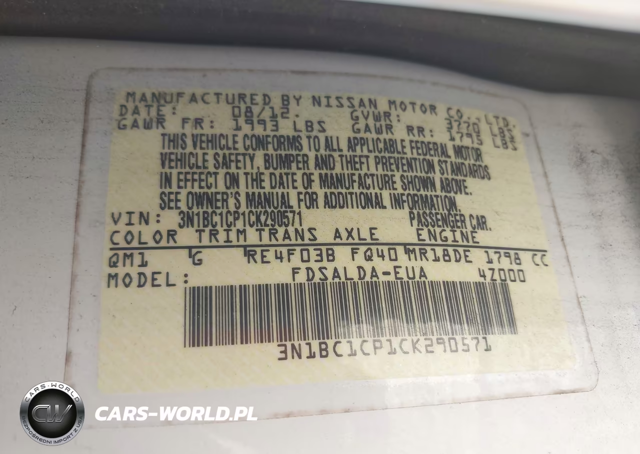 2012 Nissan Versa 1.8 S VIN:3N1BC1CP1CK290571 - 9