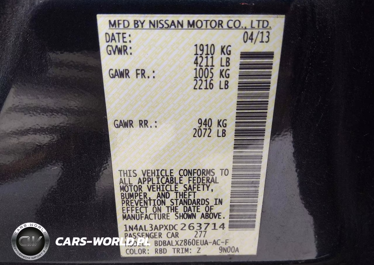 2013 Nissan Altima 2.5 Sl VIN:1N4AL3APXDC263714 - 9