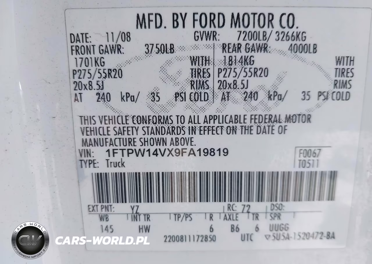 2009 Ford F-150 Fx4-King Ranch-Lariat-Platinum-Xl-Xlt VIN:1FTPW14VX9FA19819 - 9