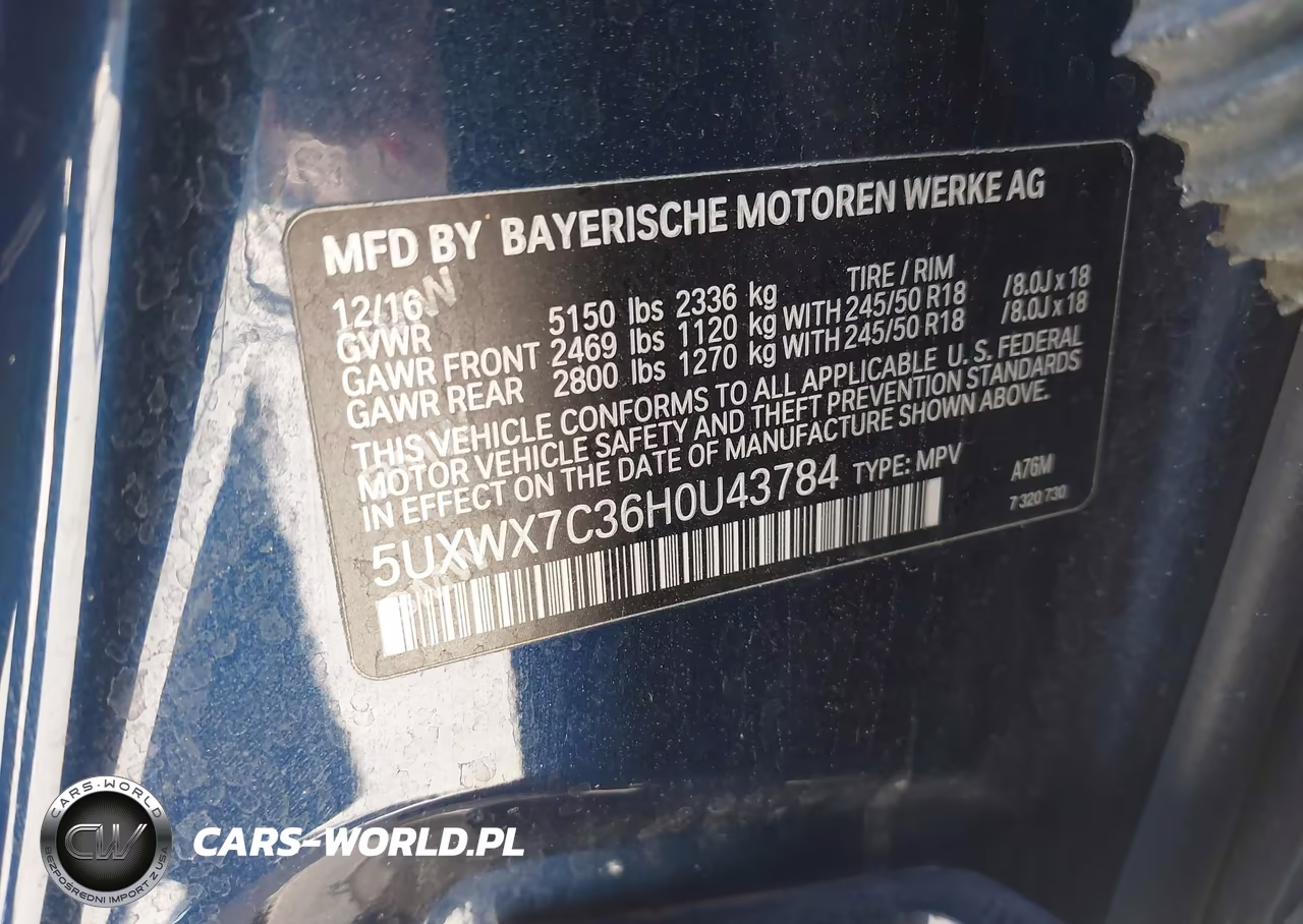 2017 BMW X3 xDrive35I VIN:5UXWX7C36H0U43784 - 9