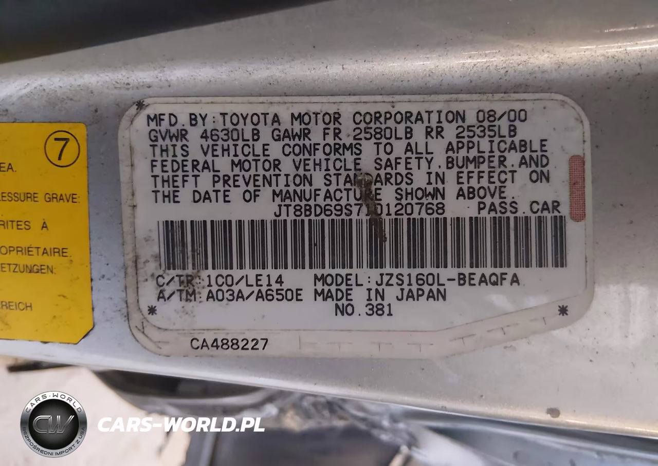 2001 Lexus Gs 300 VIN:JT8BD69S710120768 - 9