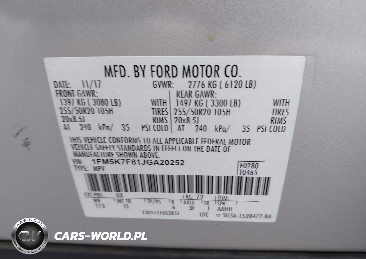 2018 Ford Explorer Limited VIN:1FM5K7F81JGA20252 - 9