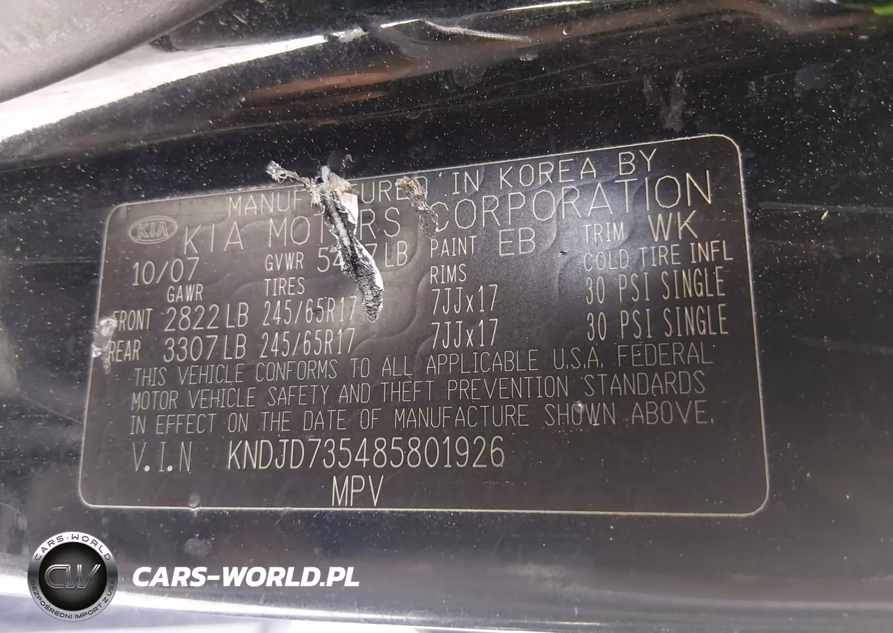 2008 Kia Sorento Lx VIN:KNDJD735485801926 - 9