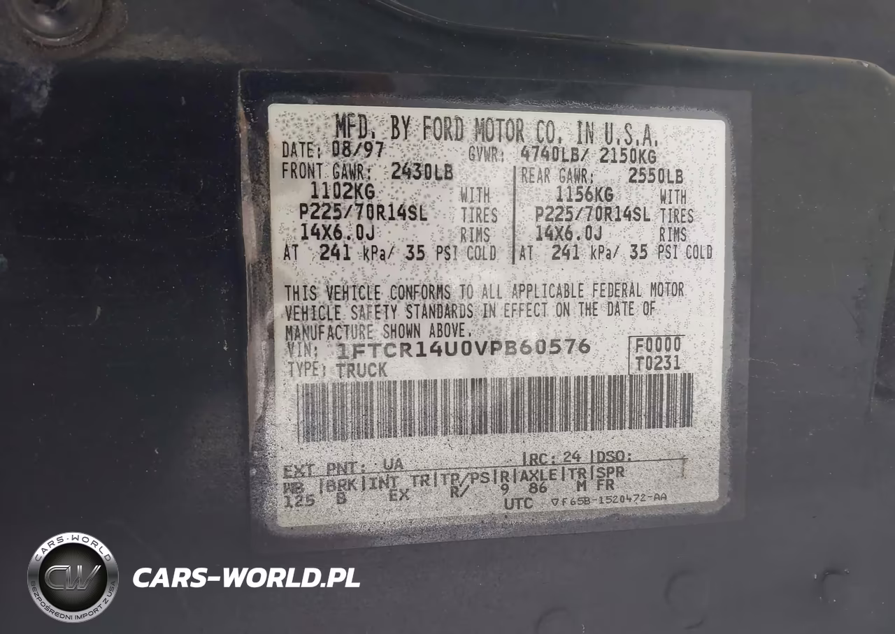 1997 Ford Ranger Splash-Xl-Xlt VIN:1FTCR14U0VPB60576 - 9