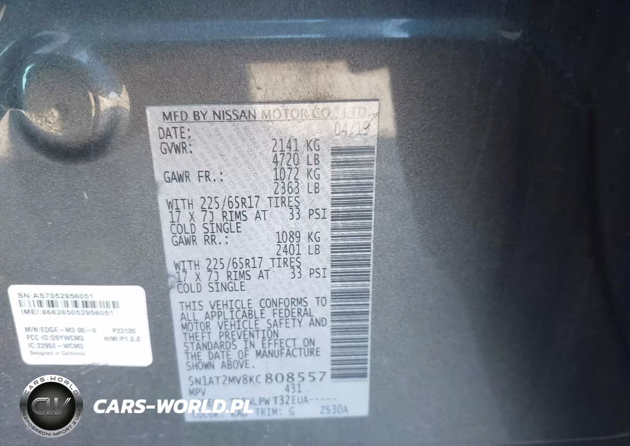 2019 Nissan Rogue S VIN:5N1AT2MV8KC808557 - 9