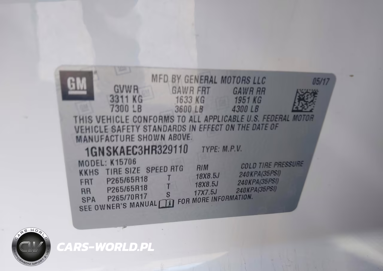 2017 Chevrolet Tahoe Ls VIN:1GNSKAEC3HR329110 - 9