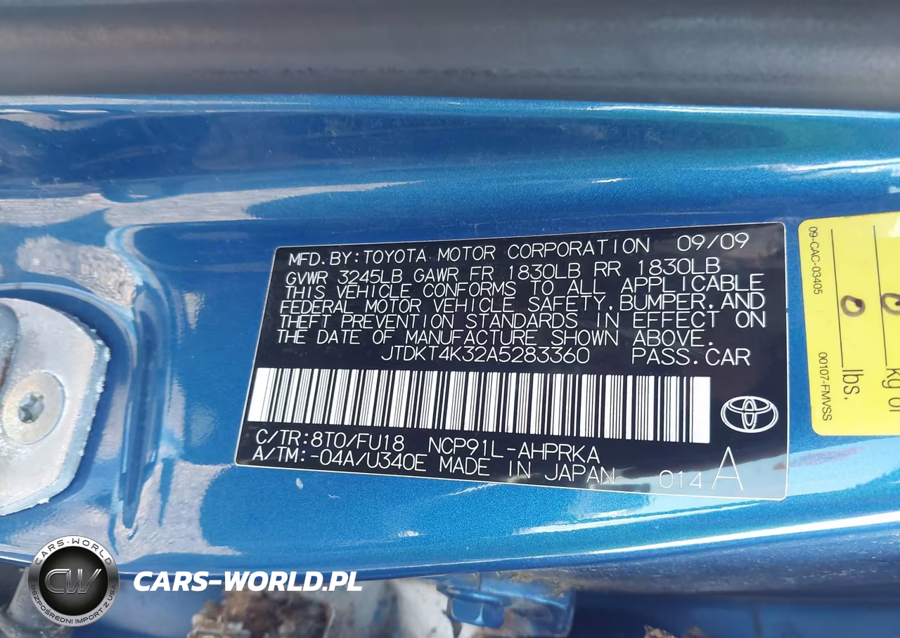 2010 Toyota Yaris VIN:JTDKT4K32A5283360 - 9