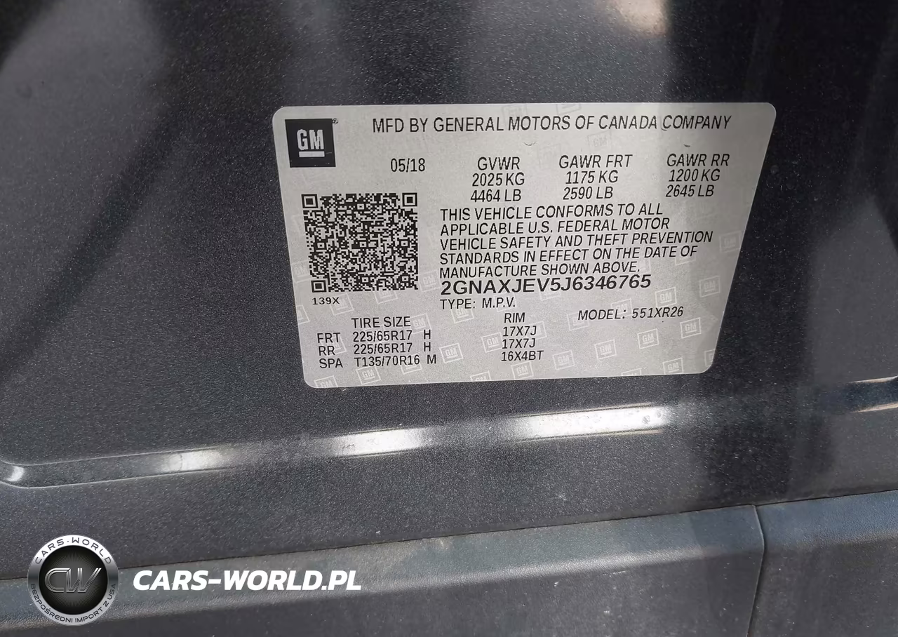 2018 Chevrolet Equinox Lt VIN:2GNAXJEV5J6346765 - 9