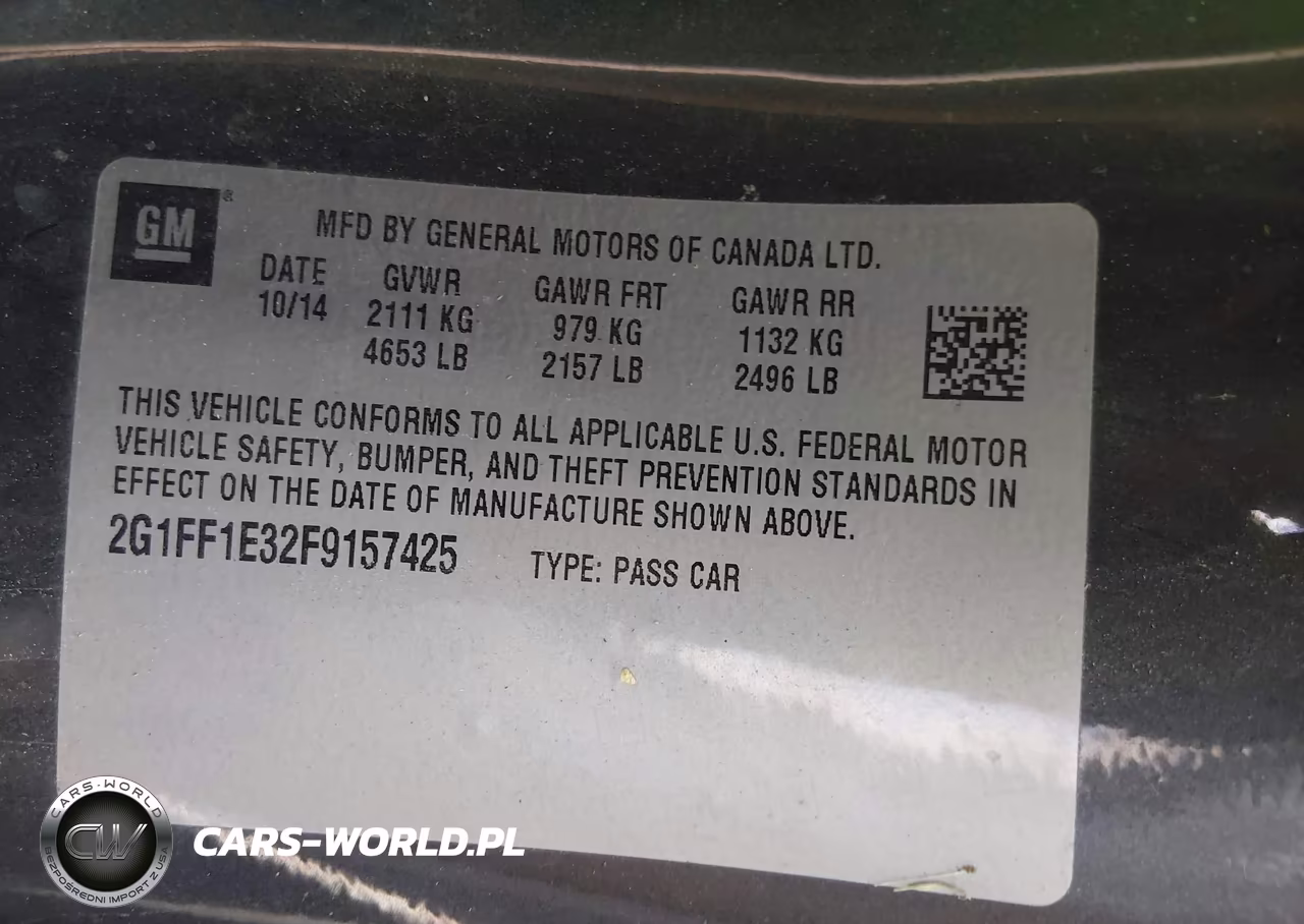 2015 Chevrolet Camaro 2Lt VIN:2G1FF1E32F9157425 - 9