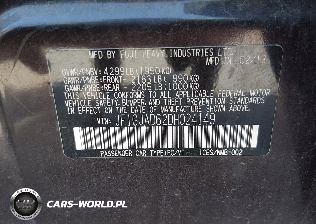 2013 Subaru Impreza 2.0I Premium VIN:JF1GJAD62DH024149 - 9