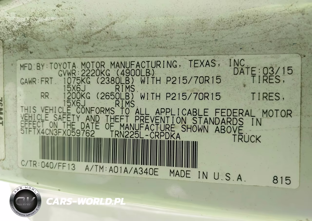 2015 Toyota Tacoma VIN:5TFTX4CN3FX059762 - 9