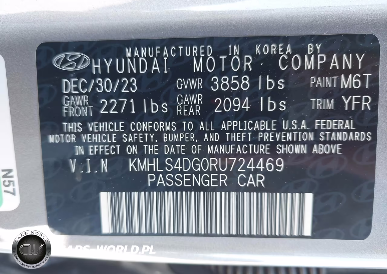 2024 Hyundai Elantra Sel VIN:KMHLS4DG0RU724469 - 9