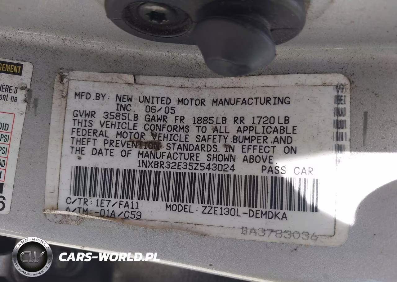 2005 Toyota Corolla Ce VIN:1NXBR32E35Z543024 - 9