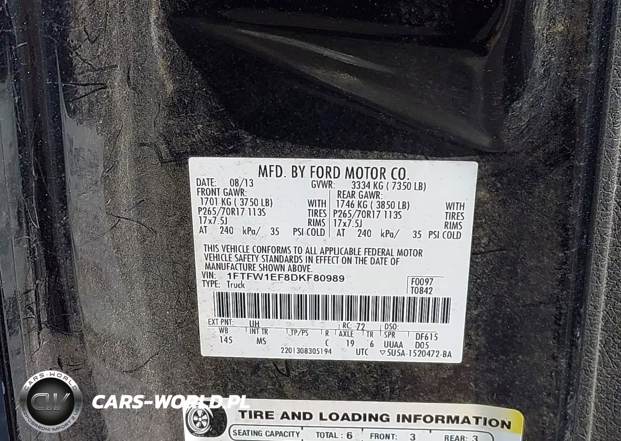 2013 Ford F-150 Xlt VIN:1FTFW1EF8DKF80989 - 9