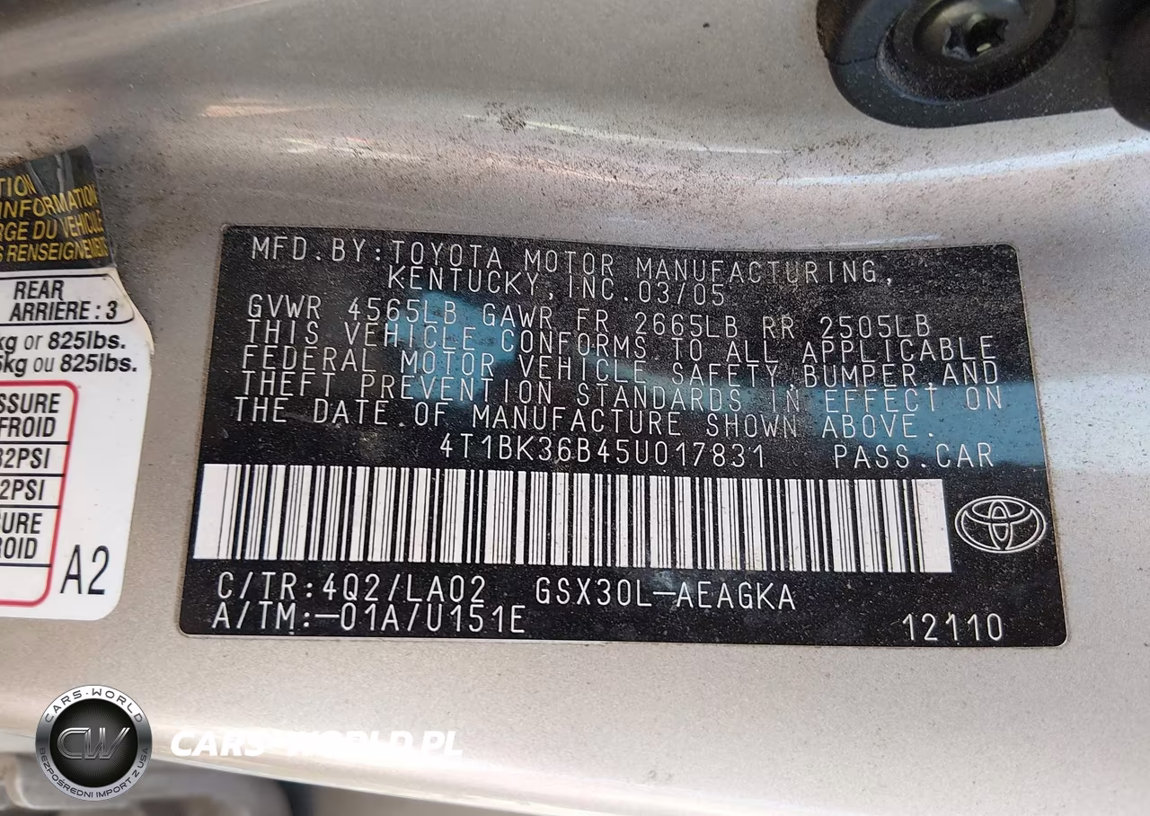 2005 Toyota Avalon Xls VIN:4T1BK36B45U017831 - 9