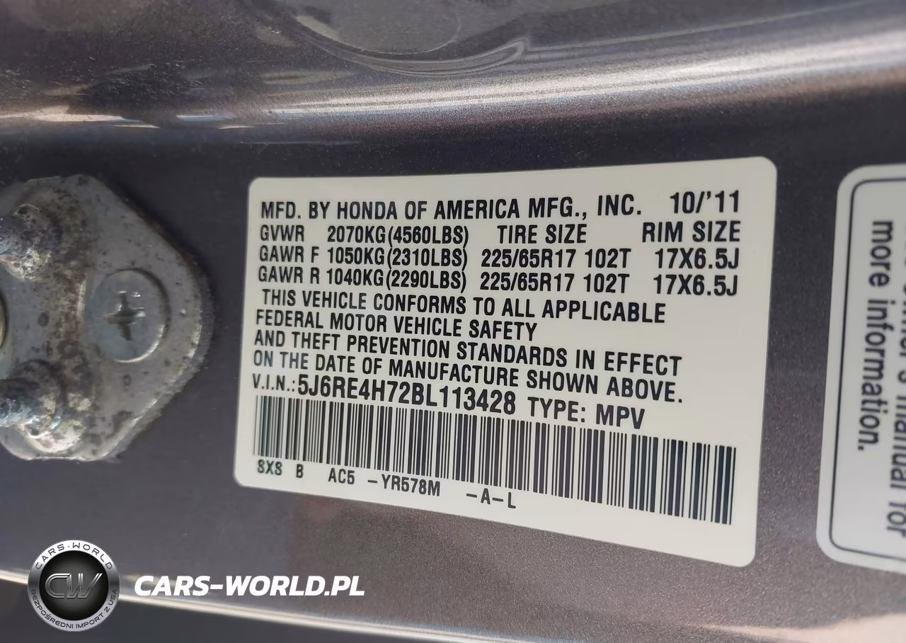 2011 Honda Cr-V Ex-L VIN:5J6RE4H72BL113428 - 9