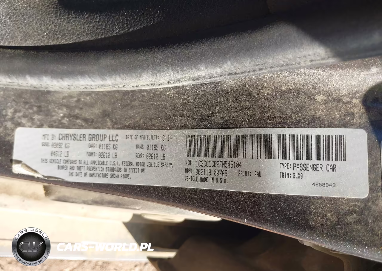 2015 Chrysler 200 C VIN:1C3CCCCB2FN545104 - 9