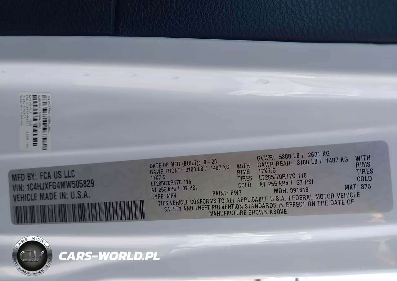 2021 Jeep Wrangler Unlimited Rubicon 4X4 VIN:1C4HJXFG4MW505829 - 9