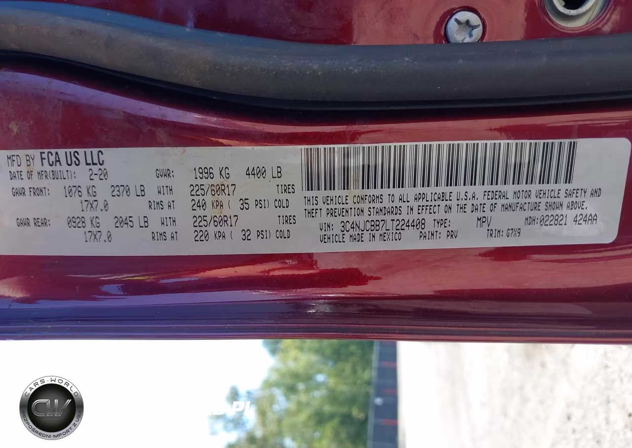 2020 Jeep Compass Sun And Safety Fwd VIN:3C4NJCBB7LT224408 - 9