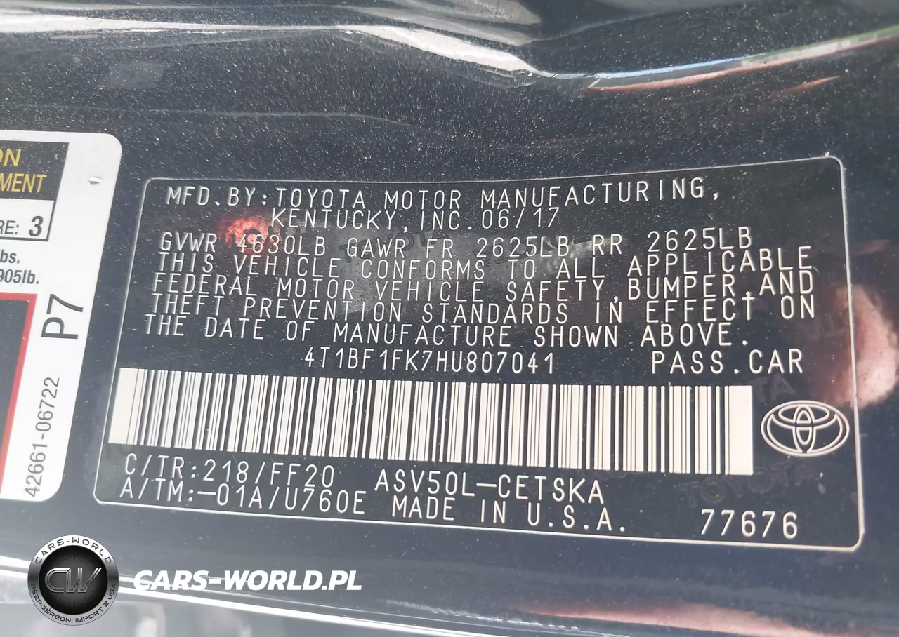 2017 Toyota Camry Se VIN:4T1BF1FK7HU807041 - 9