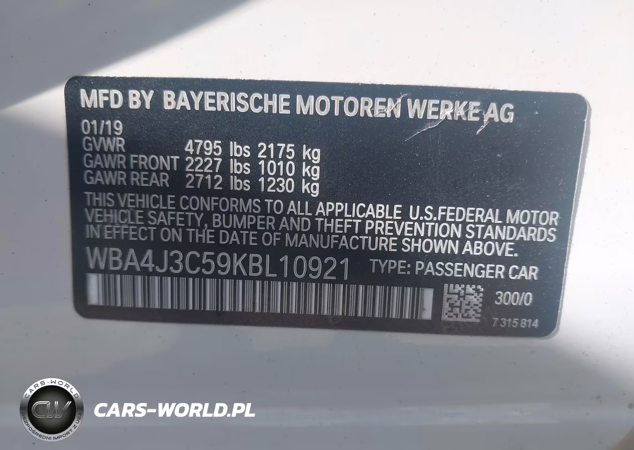 2019 BMW 430I Gran Coupe xDrive VIN:WBA4J3C59KBL10921 - 9
