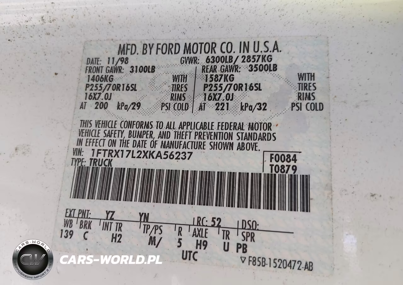 1999 Ford F-150 Lariat-Xl-Xlt VIN:1FTRX17L2XKA56237 - 9