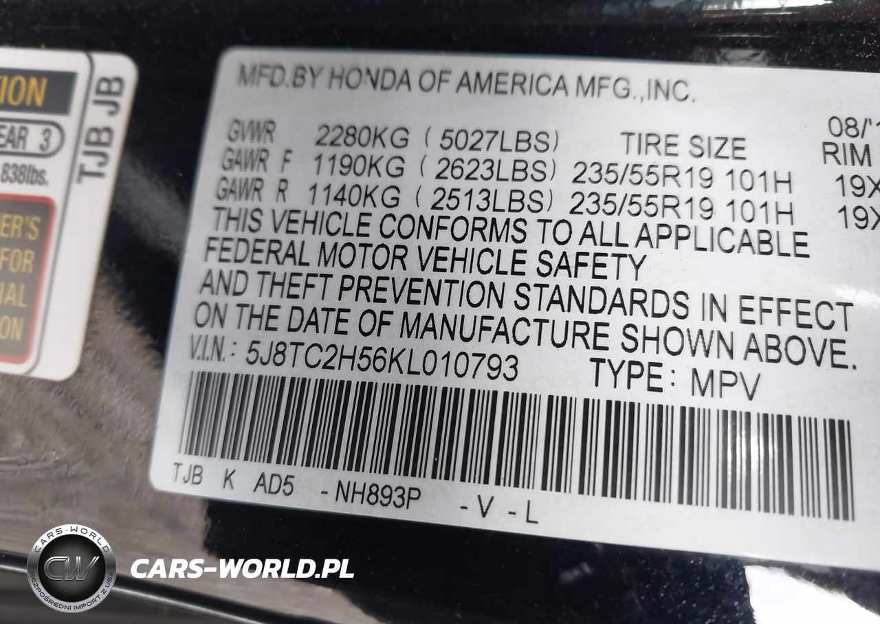2019 Acura Rdx Technology Package VIN:5J8TC2H56KL010793 - 9