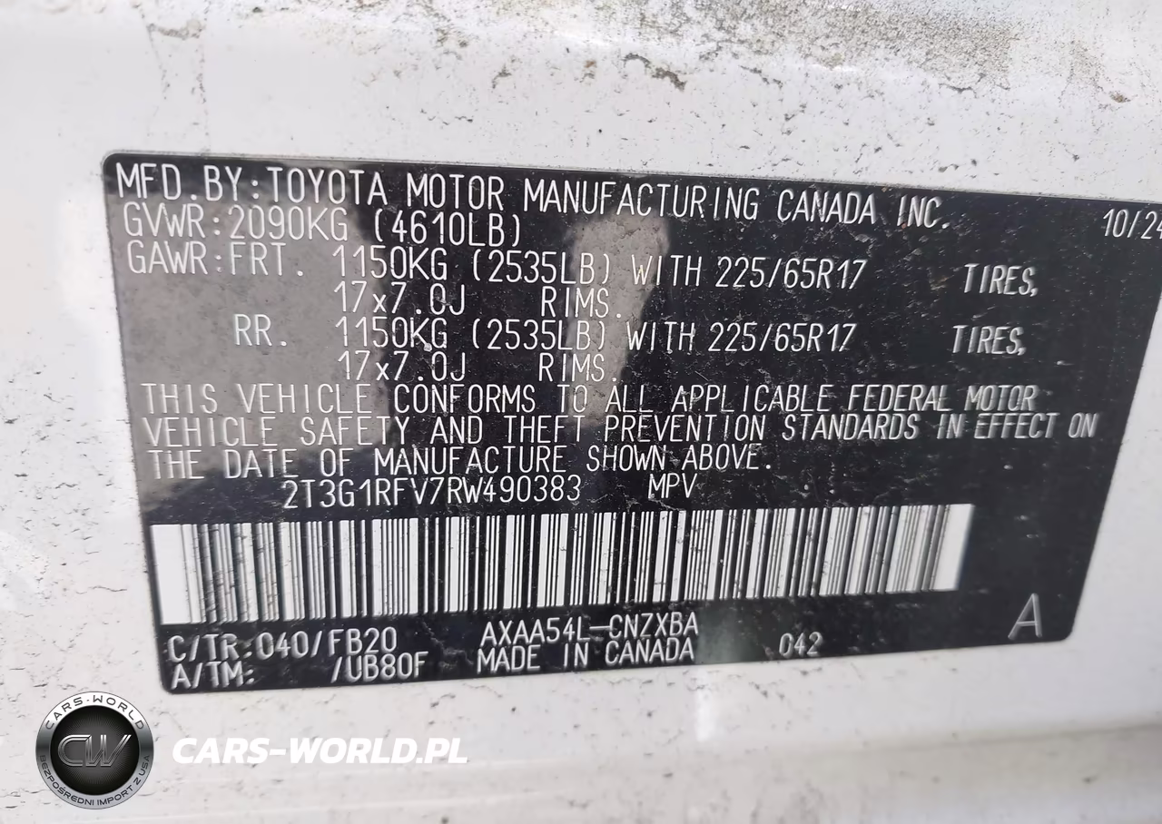 2024 Toyota Rav4 Le VIN:2T3G1RFV7RW490383 - 9