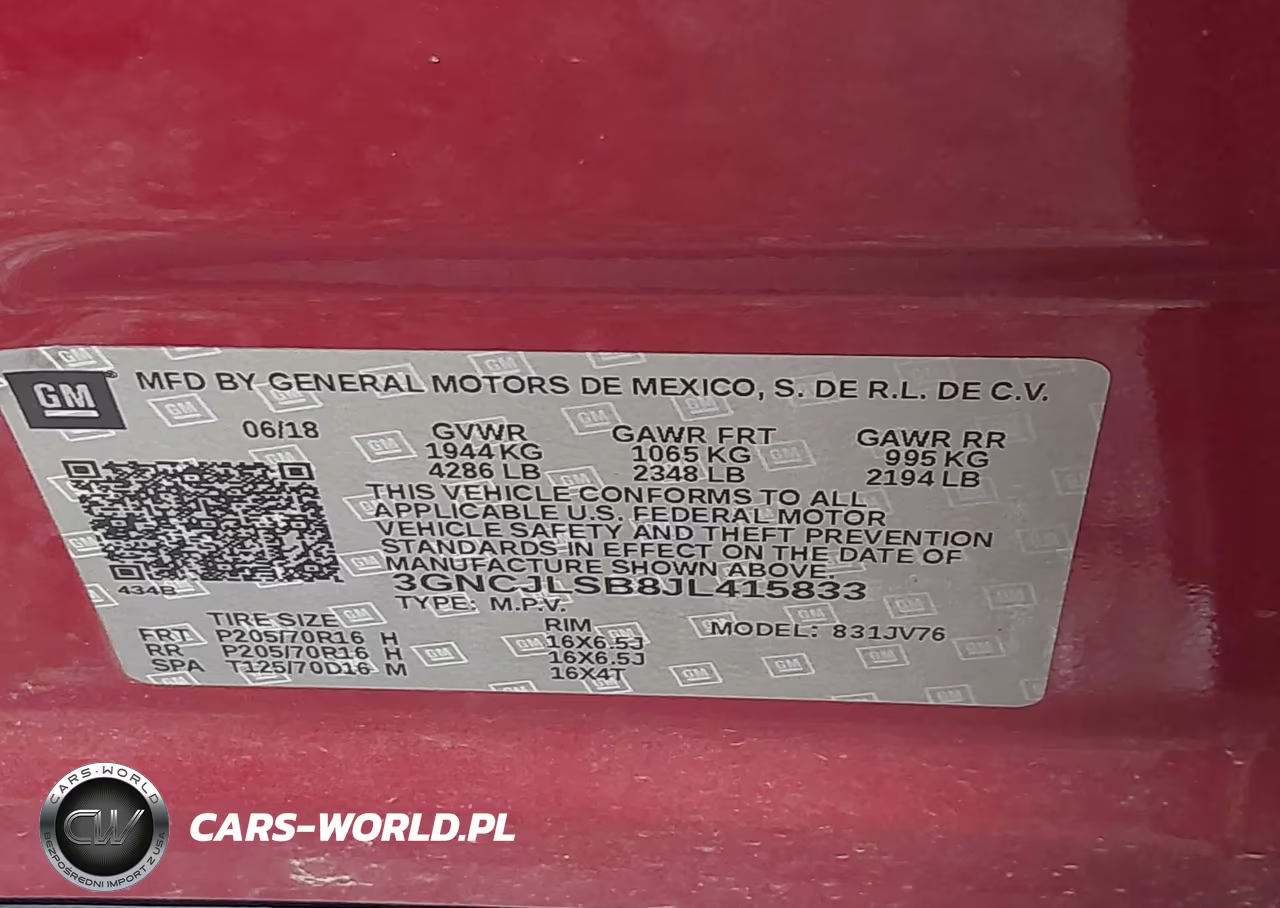 2018 Chevrolet Trax Lt VIN:3GNCJLSB8JL415833 - 9