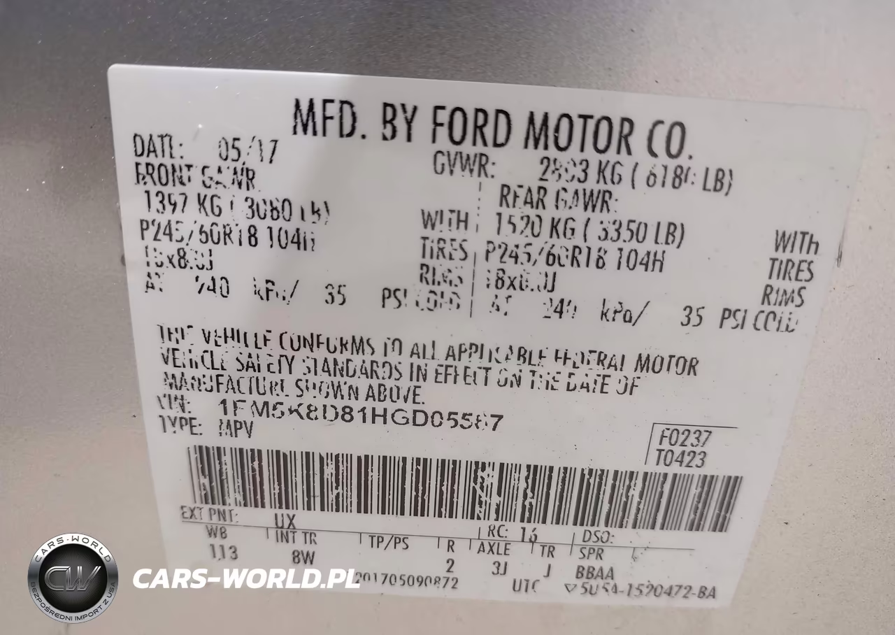 2017 Ford Explorer Xlt VIN:1FM5K8D81HGD05567 - 9