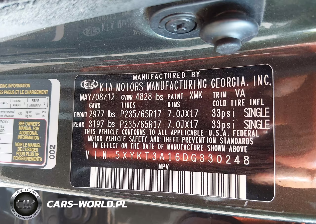2013 Kia Sorento Lx VIN:5XYKT3A16DG330248 - 9