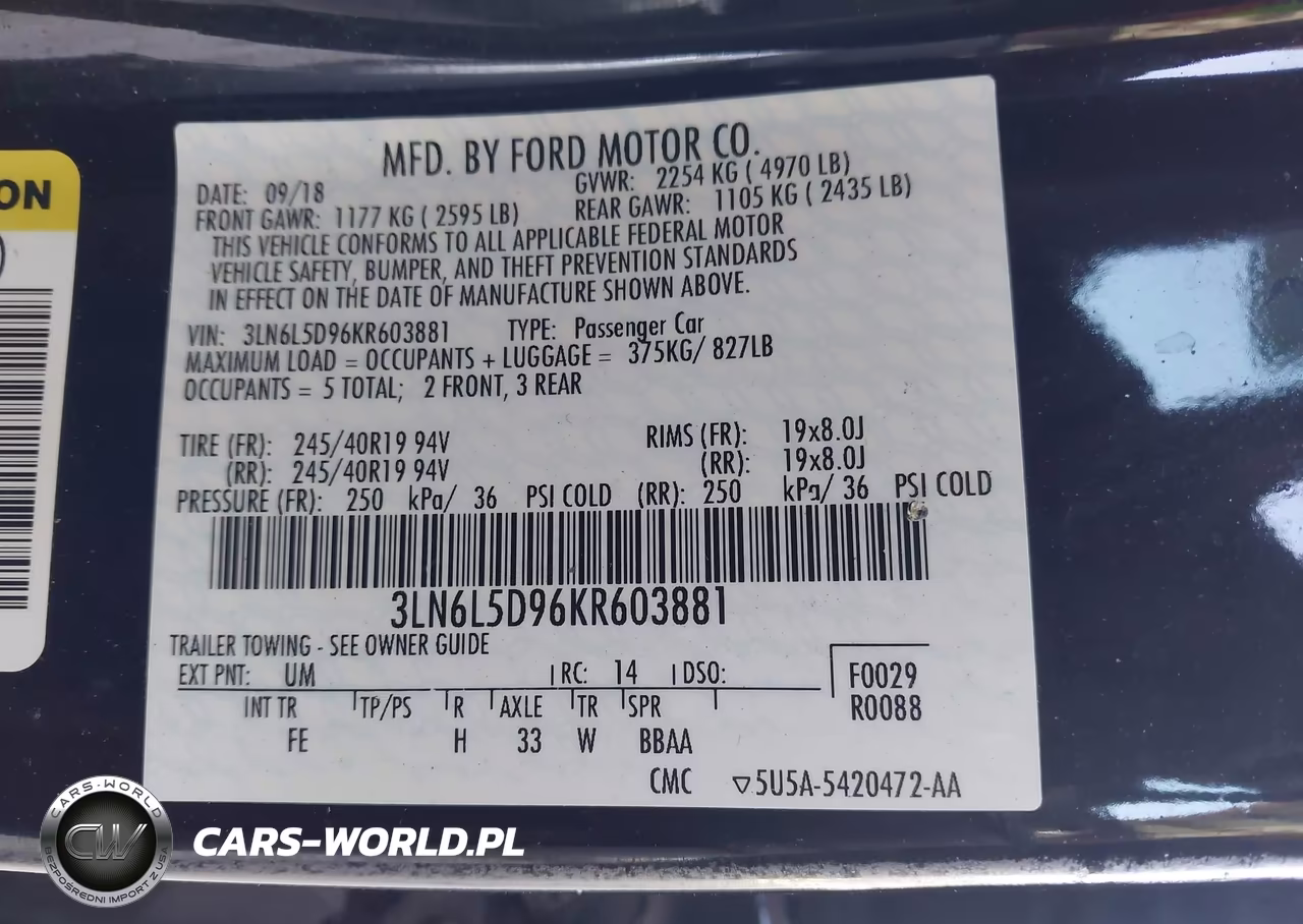 2019 Lincoln Mkz Reserve I VIN:3LN6L5D96KR603881 - 9