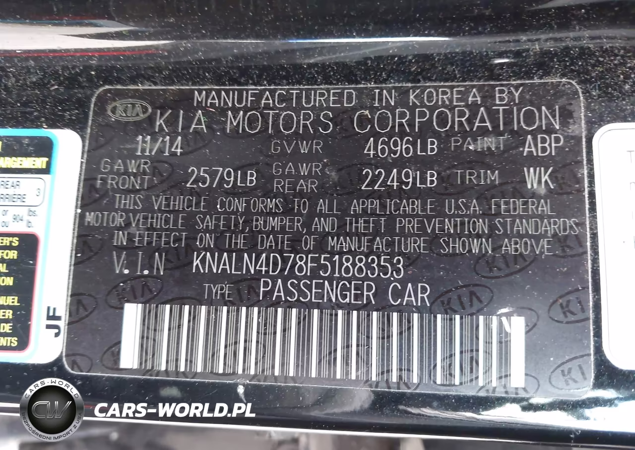 2015 Kia Cadenza Premium VIN:KNALN4D78F5188353 - 9