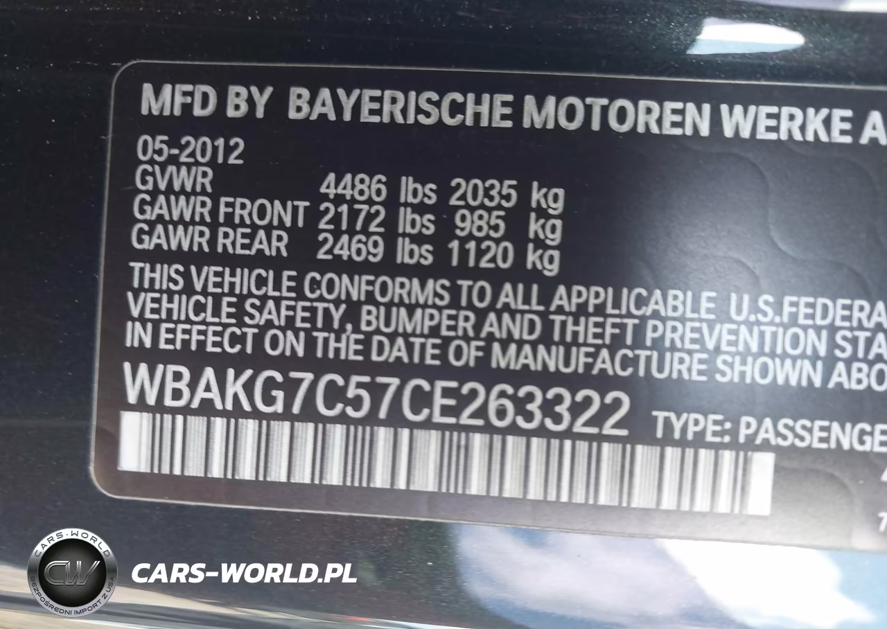 2012 BMW 335I VIN:WBAKG7C57CE263322 - 9