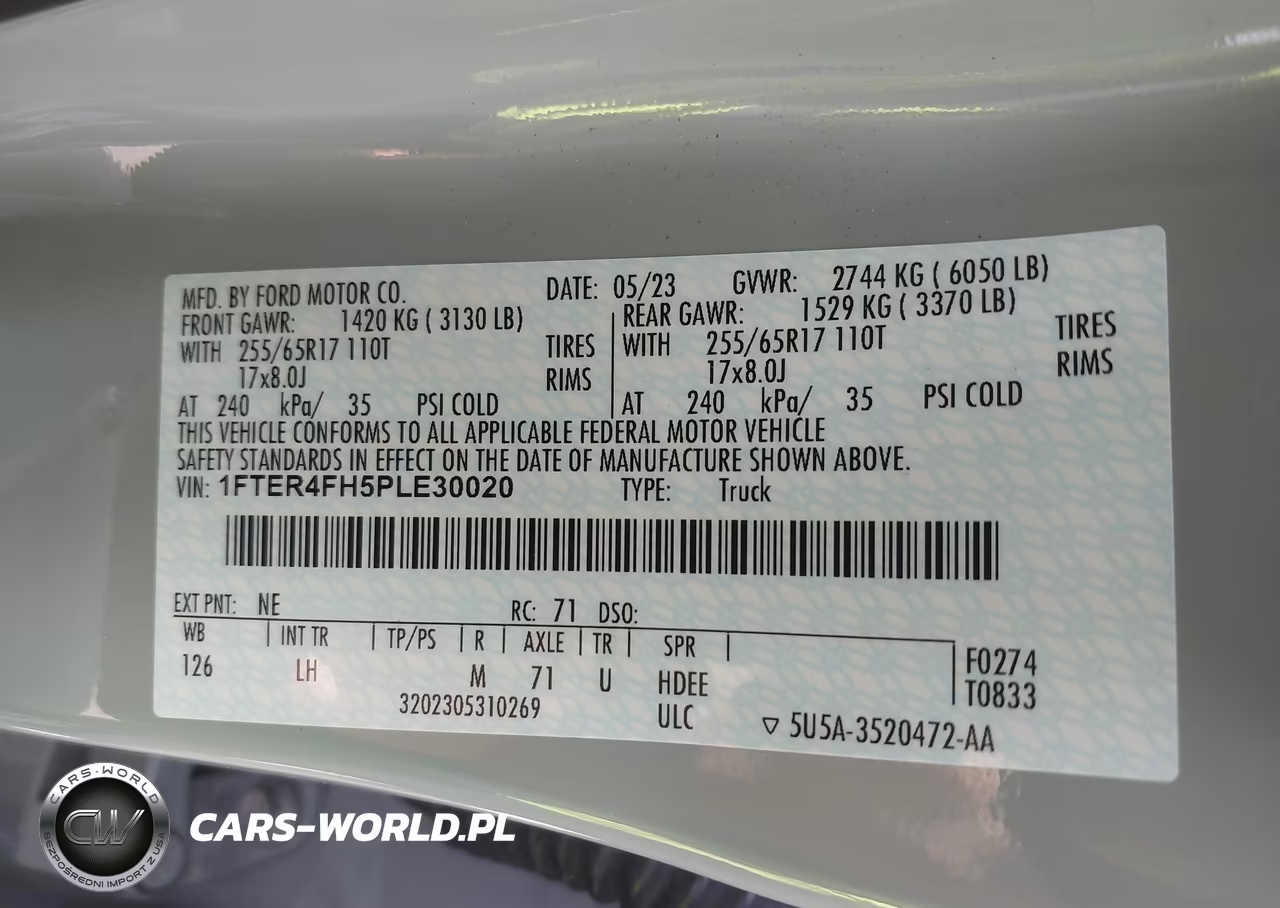 2023 Ford Ranger Xl VIN:1FTER4FH5PLE30020 - 9