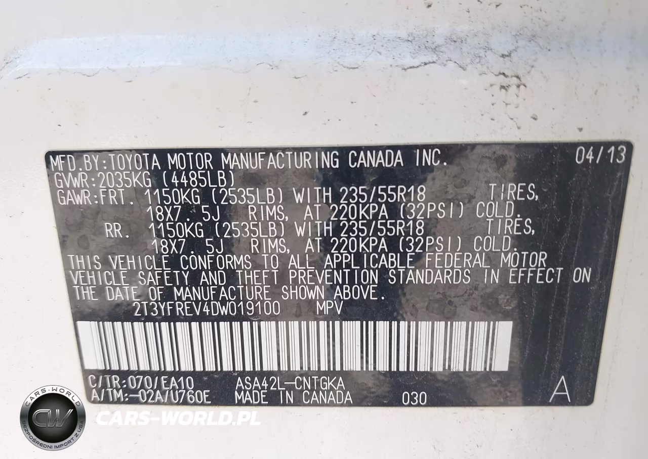 2013 Toyota Rav4 Limited VIN:2T3YFREV4DW019100 - 9