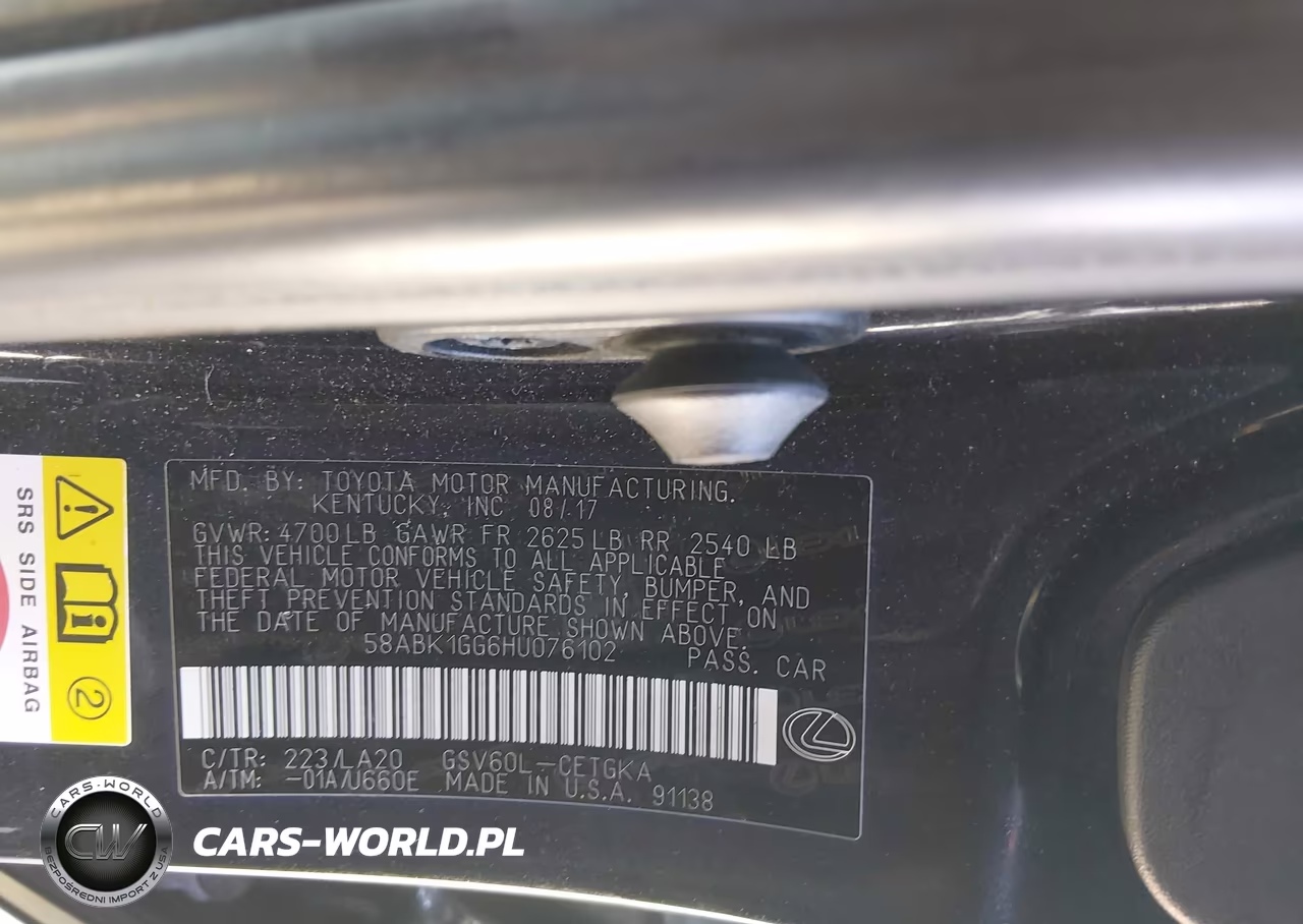 2017 Lexus Es 350 VIN:58ABK1GG6HU076102 - 9