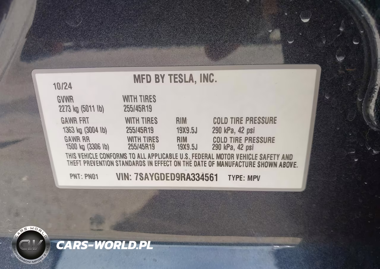 2024 Tesla Model Y Long Range Single Motor Rear-Wheel Drive-Rwd VIN:7SAYGDED9RA334561 - 9