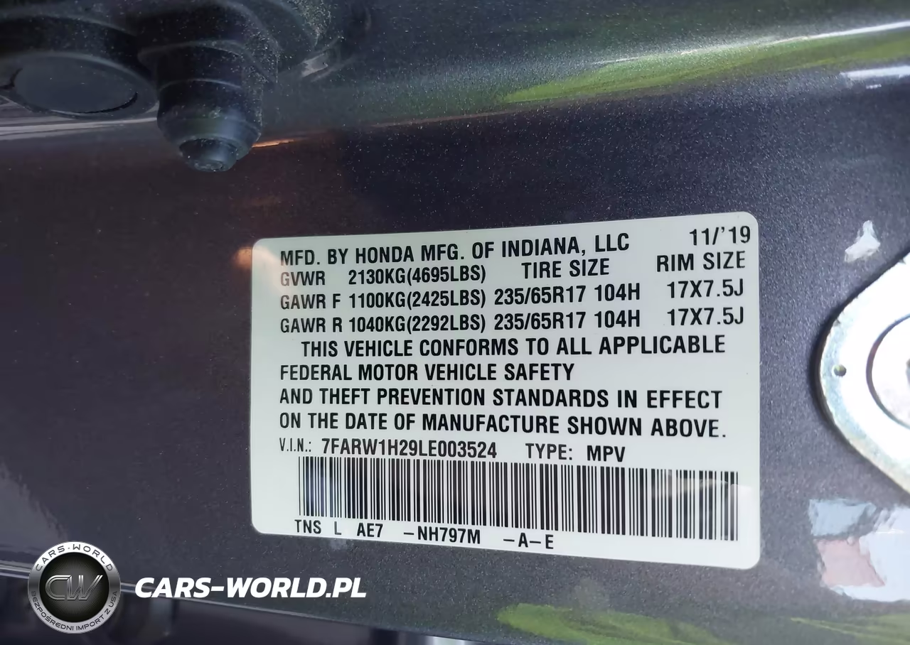 2020 Honda Cr-V 2Wd Lx VIN:7FARW1H29LE003524 - 9