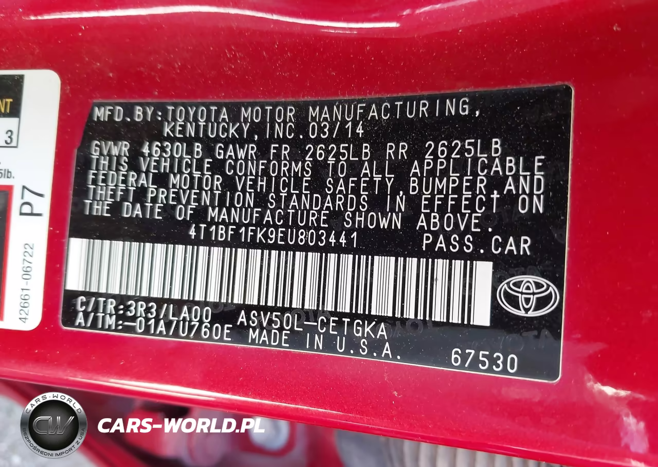 2014 Toyota Camry Xle VIN:4T1BF1FK9EU803441 - 9