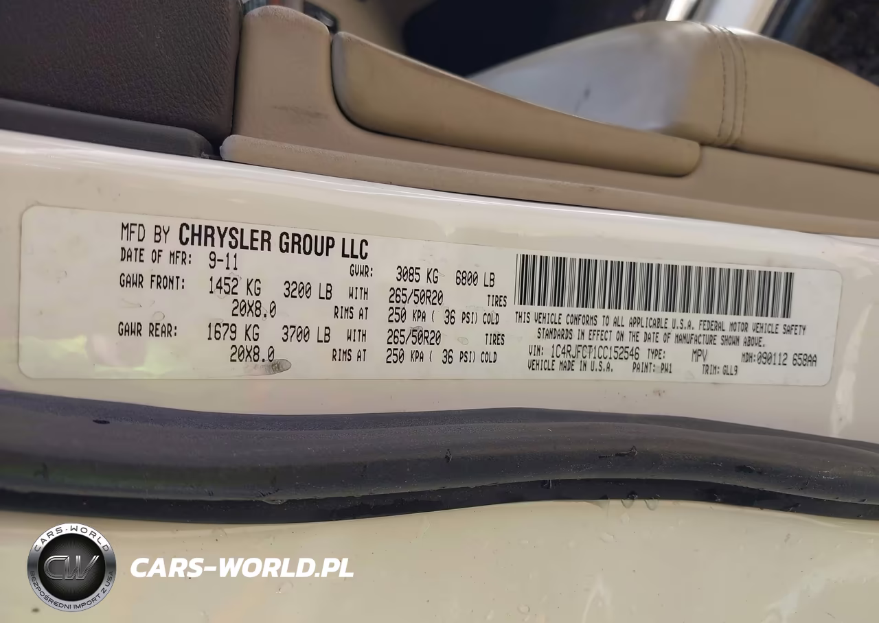 2012 Jeep Grand Cherokee Overland VIN:1C4RJFCT1CC152546 - 9