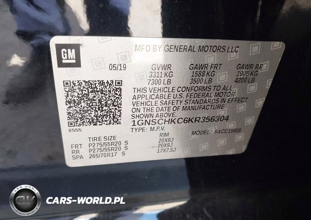 2019 Chevrolet Suburban Lt VIN:1GNSCHKC6KR356304 - 9