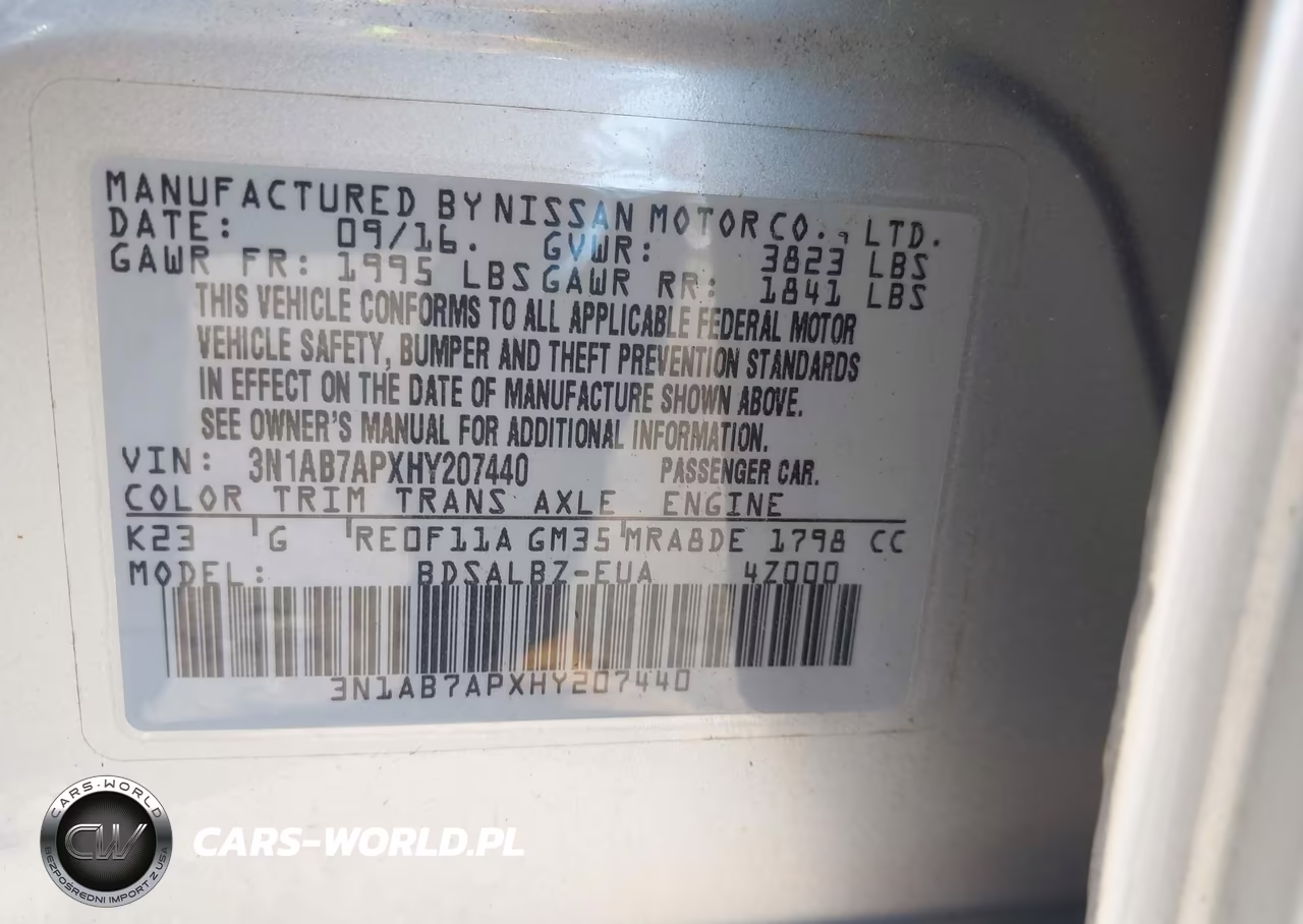 2017 Nissan Sentra S VIN:3N1AB7APXHY207440 - 9