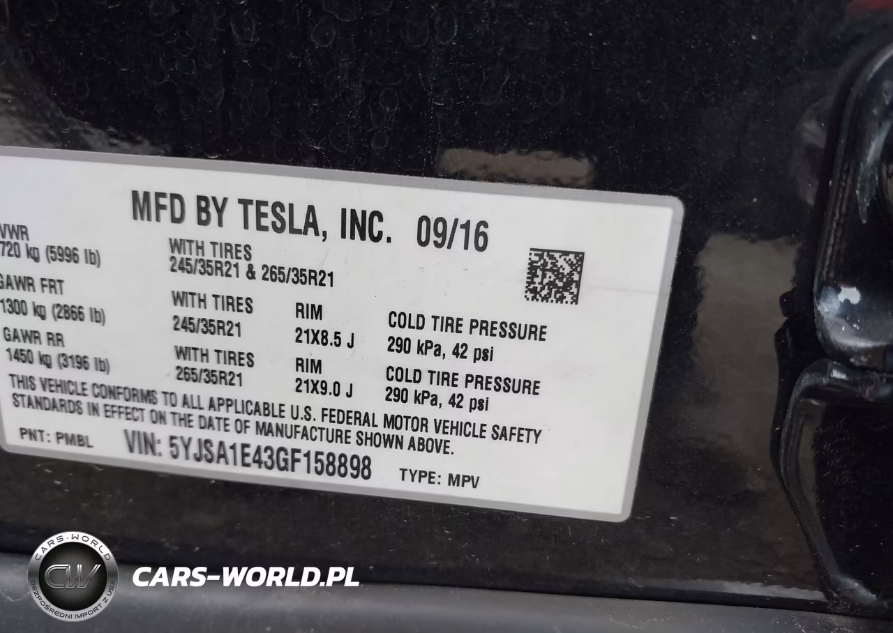 2016 Tesla Model S 90D-P100D-P85D-P90D VIN:5YJSA1E43GF158898 - 9