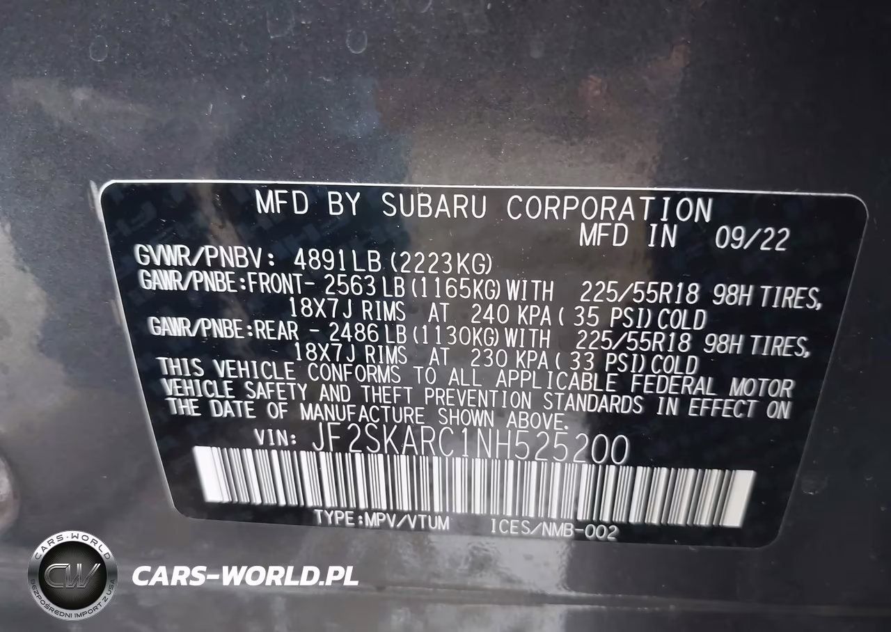 2022 Subaru Forester Touring VIN:JF2SKARC1NH525200 - 9