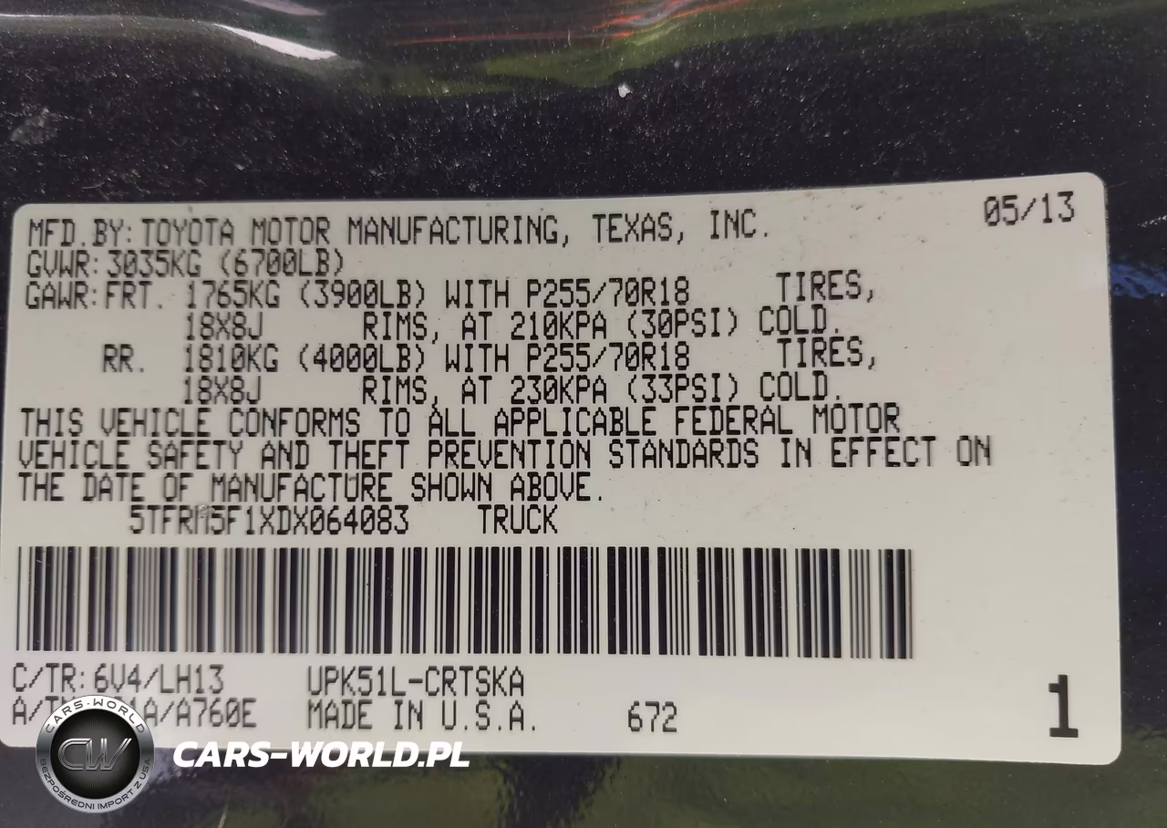 2013 Toyota Tundra Grade 4.6L V8 VIN:5TFRM5F1XDX064083 - 9