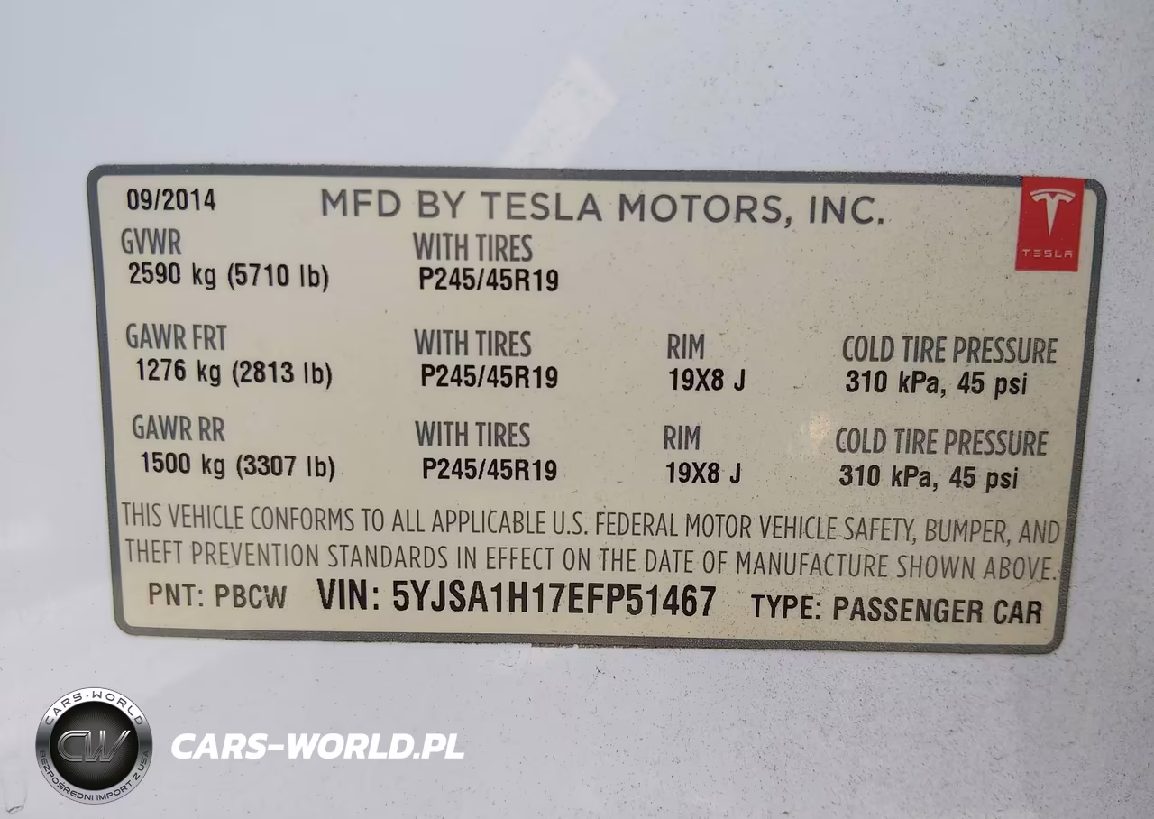 2014 Tesla Model S P85 VIN:5YJSA1H17EFP51467 - 9