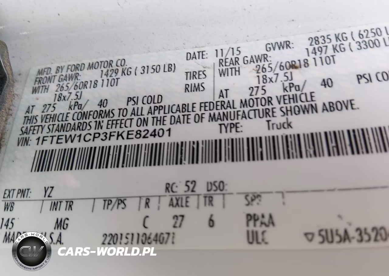2015 Ford F-150 Xlt VIN:1FTEW1CP3FKE82401 - 9