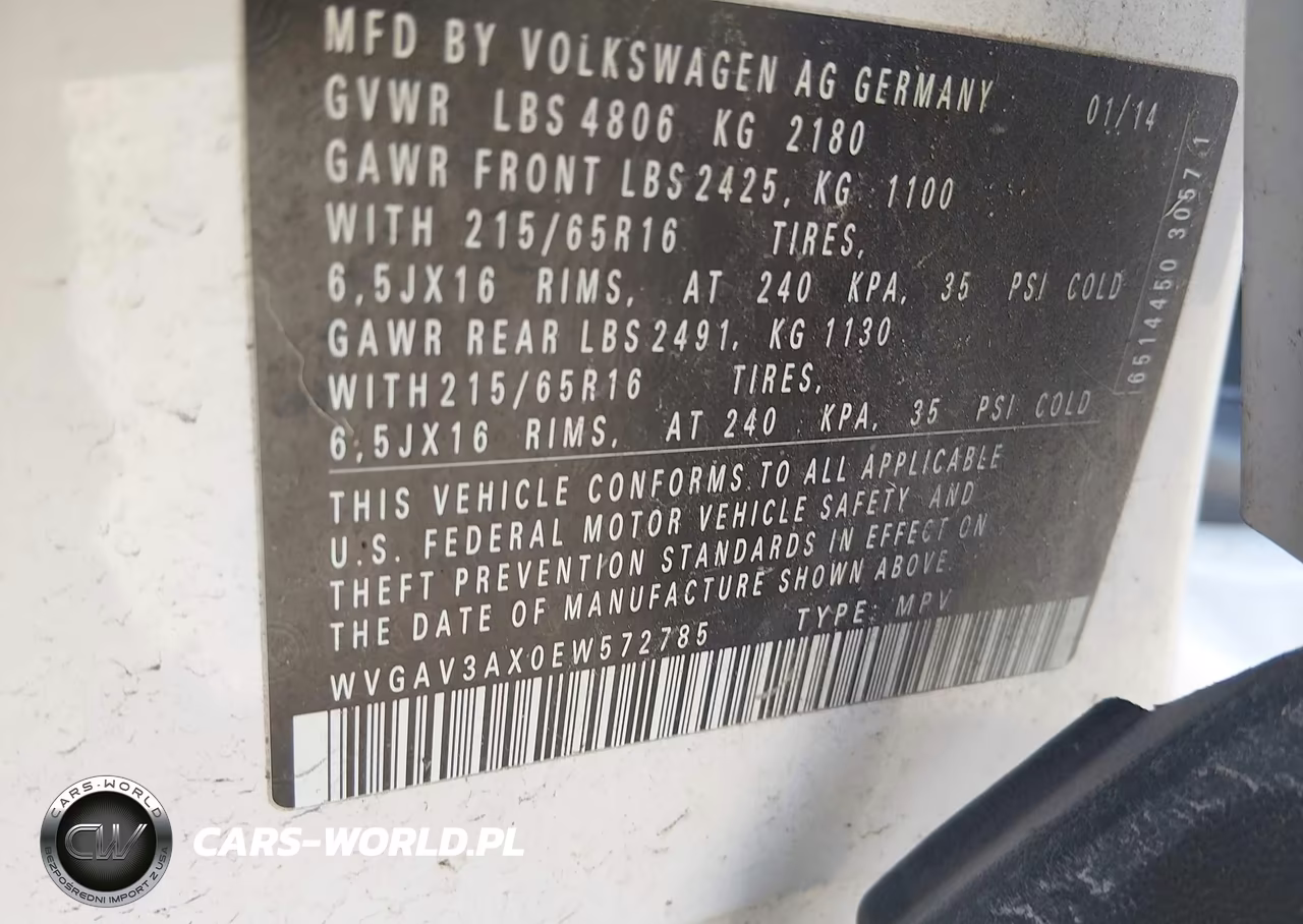 2014 Volkswagen Tiguan S VIN:WVGAV3AX0EW572785 - 9
