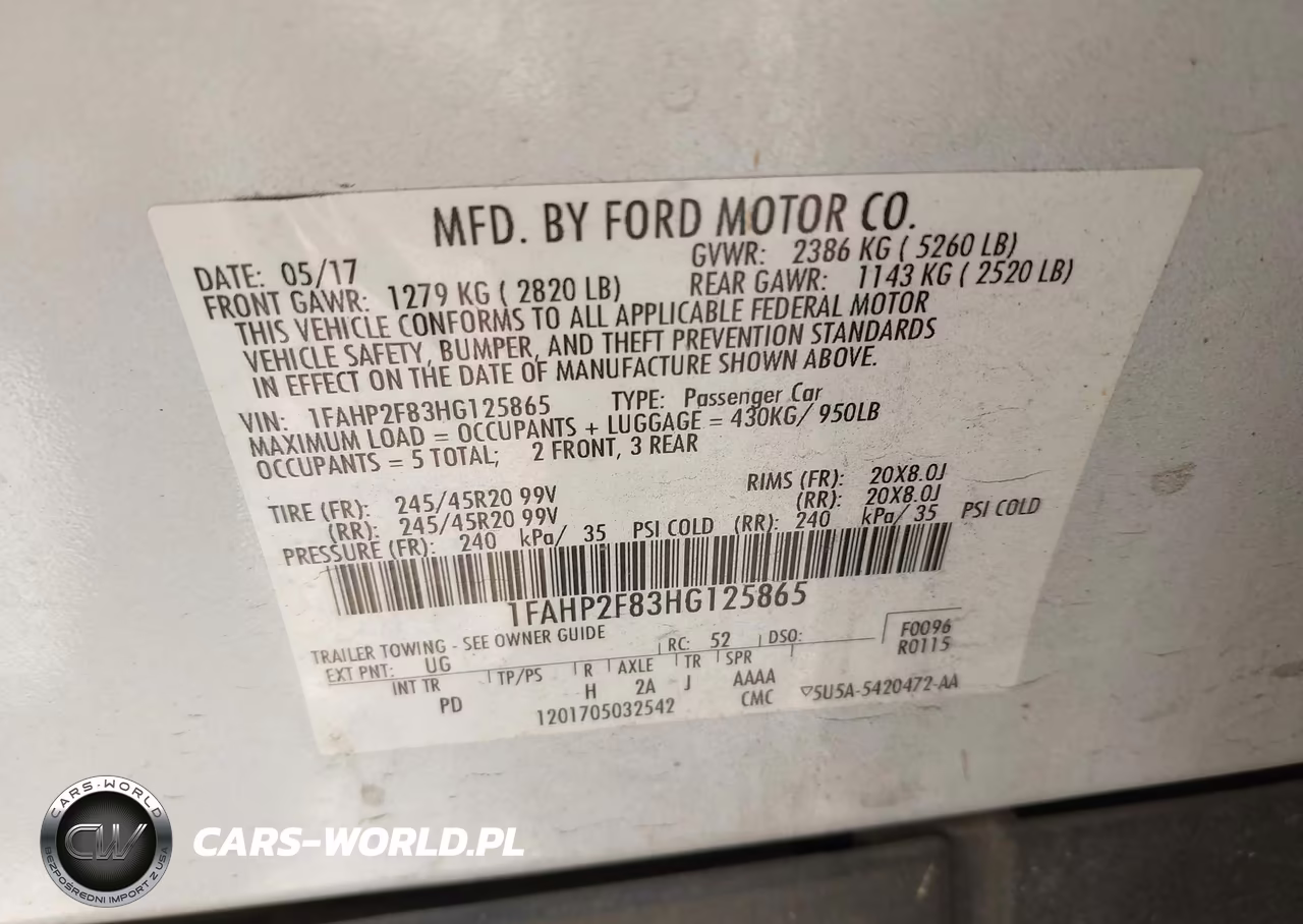 2017 Ford Taurus Limited VIN:1FAHP2F83HG125865 - 9